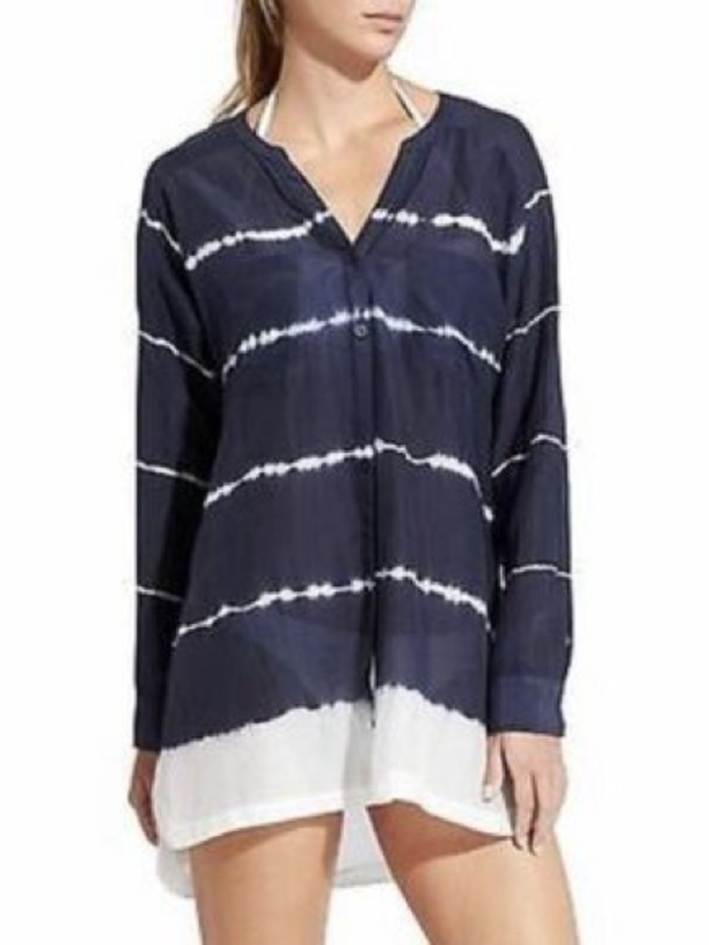 Athleta Tie-Dye Button Front Women's Tunic Cover Up